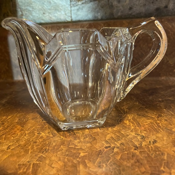 MCM Vintage creamer and sugar set glass vintage mid century style - Picture 4 of 7